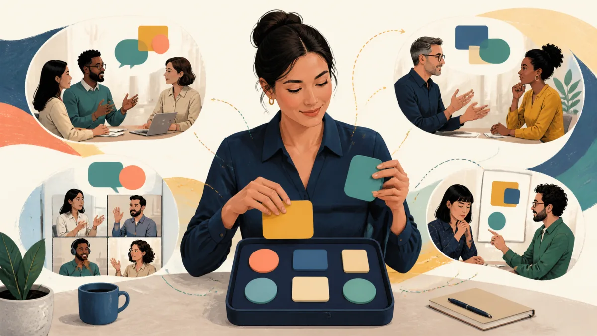 Workplace conversations and documents flow through a filter into an organized personal phrase library