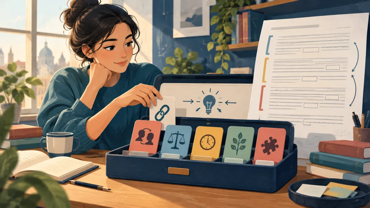A learner organizes topic-specific objects into a compact vocabulary toolkit