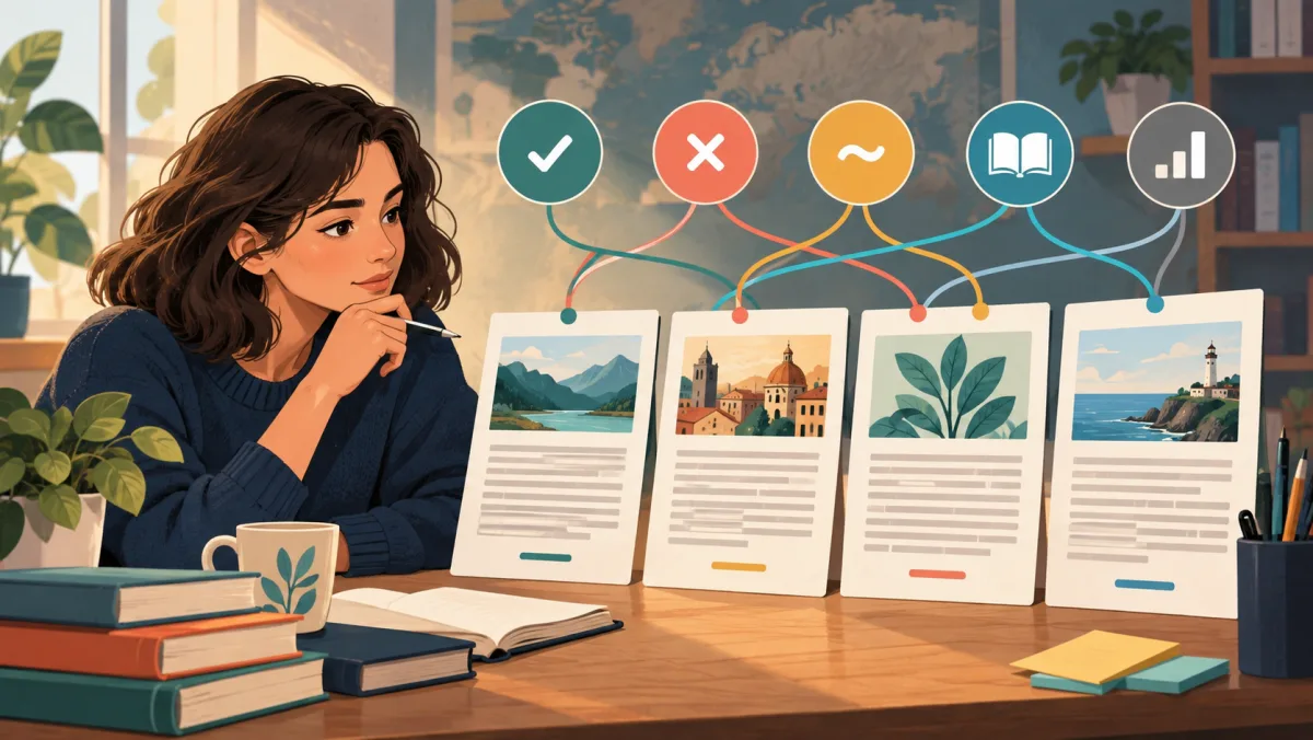 A learner connects passage cards, context clues, and precise word choices into one coherent route