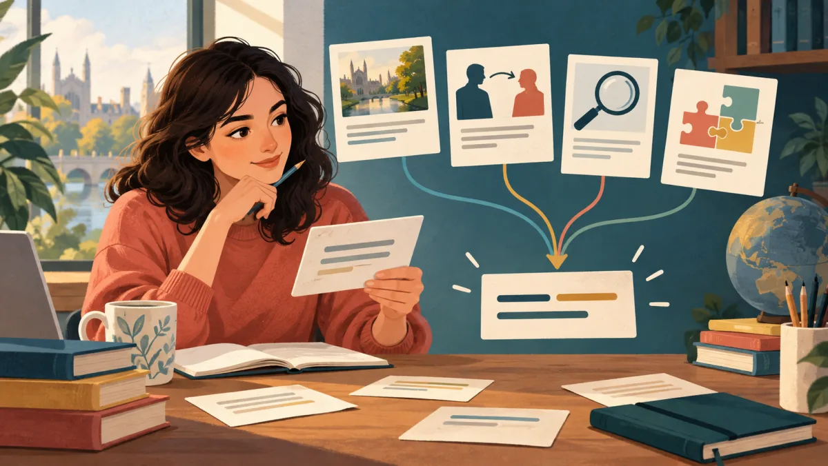 A learner connects passage cards, context clues, and precise word choices into one coherent route