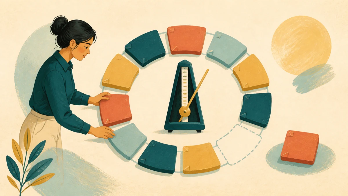 Professional arranges recurring work stages around a steady metronome