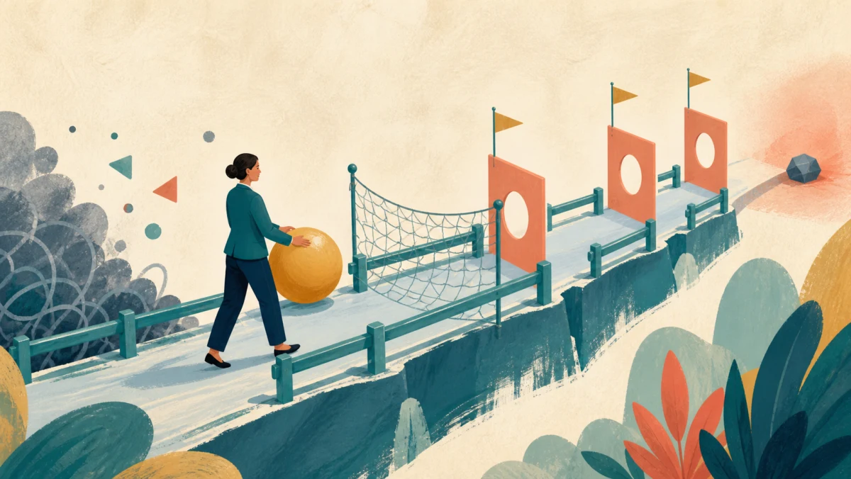 Professional guides a project through guardrails, a safety net, and staged checkpoints