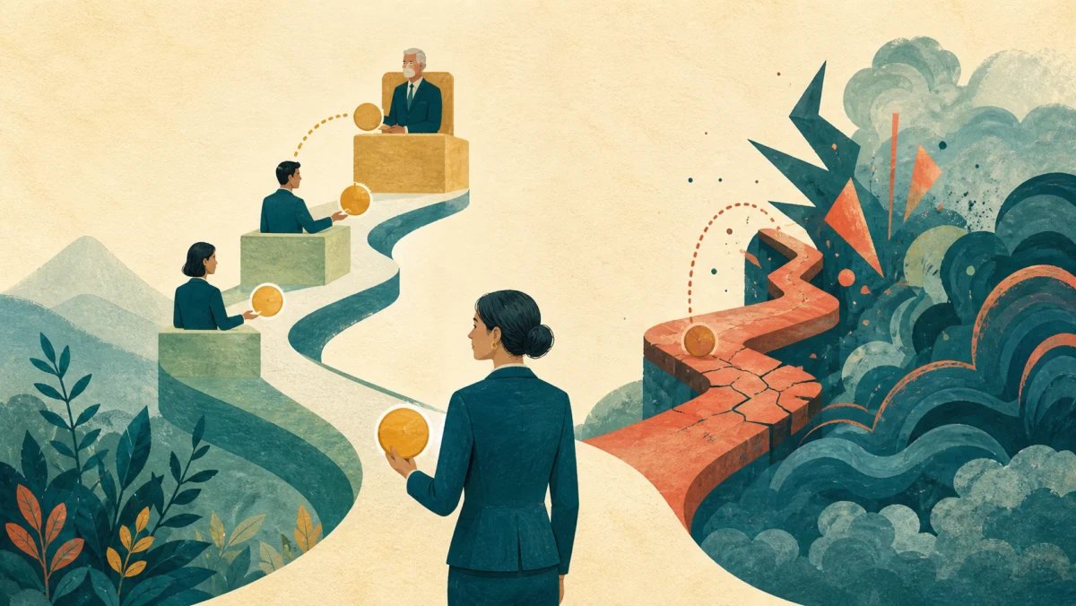 Professional chooses between routing an issue upward and letting conflict intensify