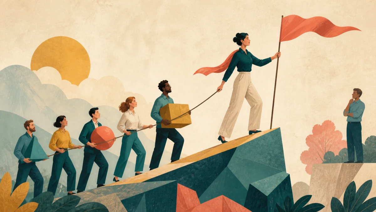 Project leader coordinates a cross-functional team from the front