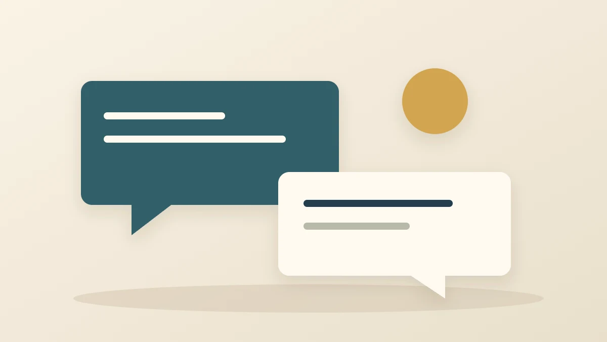 Abstract forms showing distinct stages and clear boundaries in a professional conversation