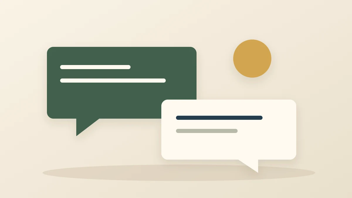 Abstract forms showing distinct stages and clear boundaries in a professional conversation