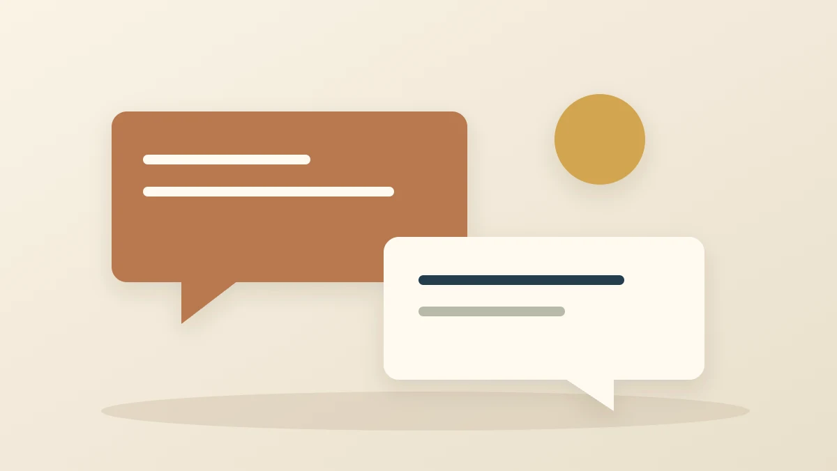 Abstract forms showing distinct stages and clear boundaries in a professional conversation