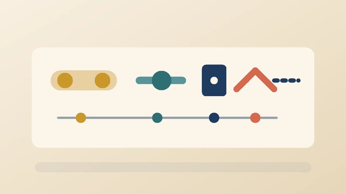 Five offer markers show a soft range, a short slider, a fixed anchor, a bridge between two points, and a dotted uncertain endpoint