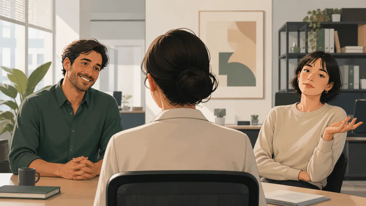 A listener comparing one coworker's warm smile with another's distant shrug