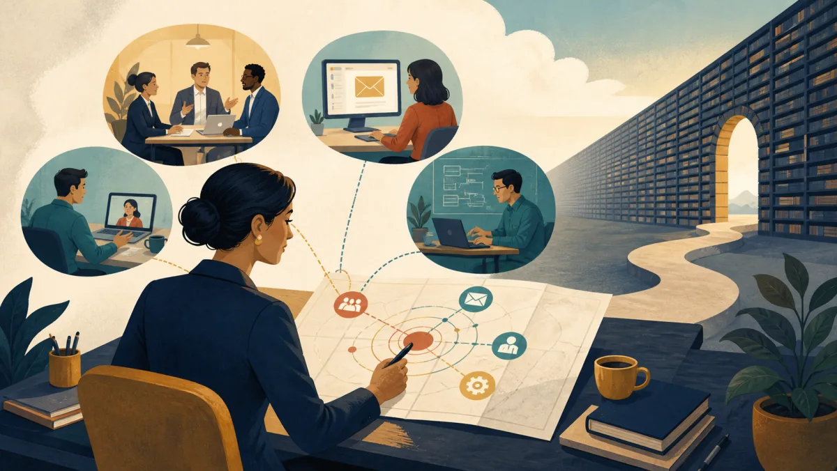 Professional mapping a role-specific core of English phrases across meetings, email, client work, and technical tasks instead of counting an endless dictionary
