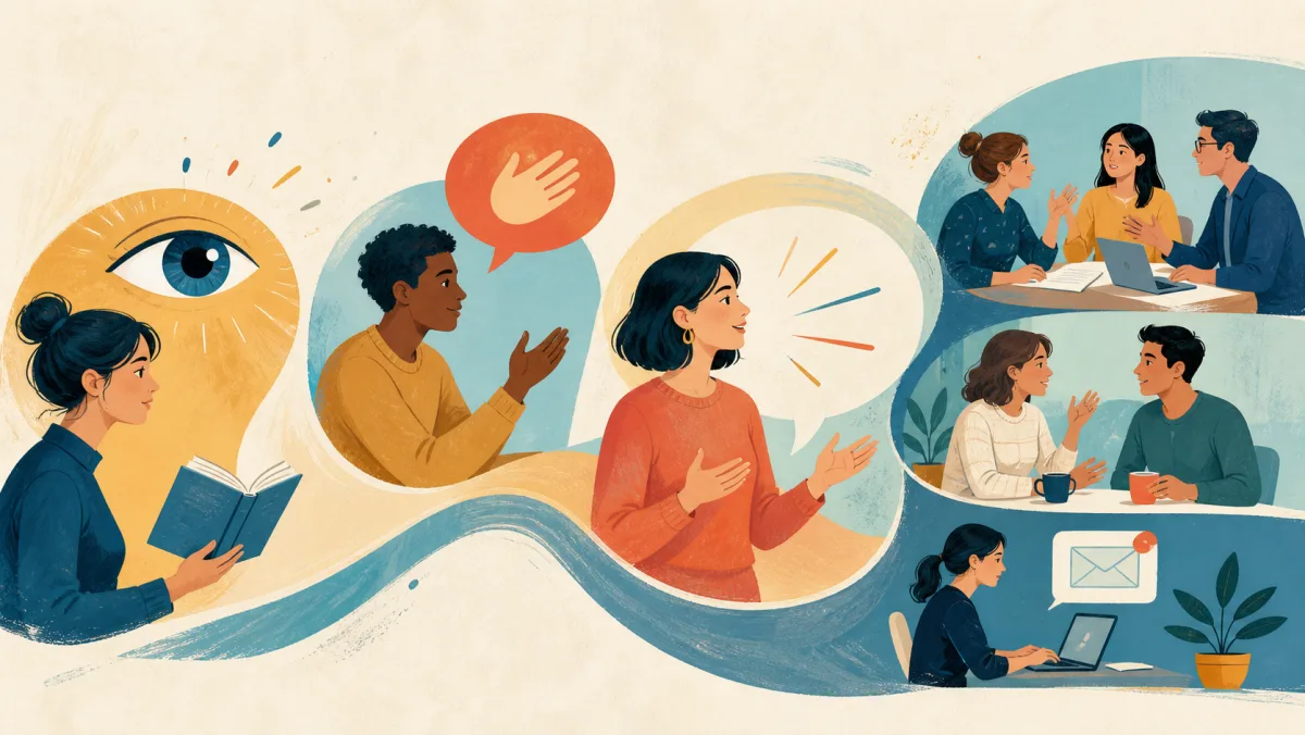 Visual journey from recognizing vocabulary to speaking and using it flexibly across workplace situations