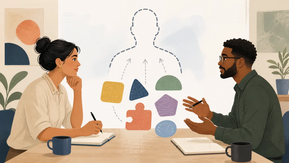 Two professionals discussing several kinds of alignment around an open role outline