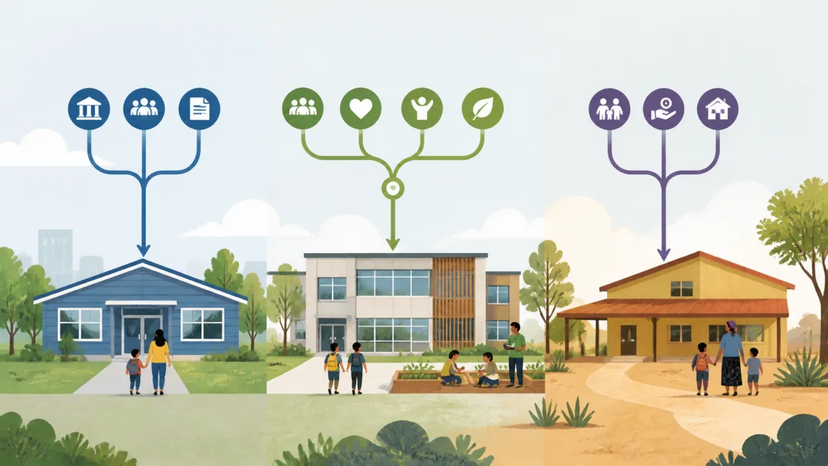 Three generic schools connected to different governance and community pathways