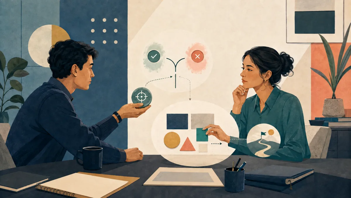 Two colleagues turn critical feedback into clarification, a specific work adjustment, and a realistic next step.