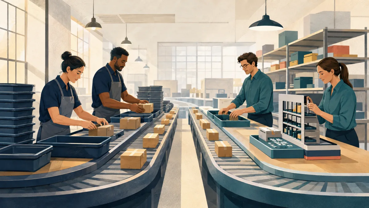 Two operations teams handle the same parcel flow with different levels of spare capacity