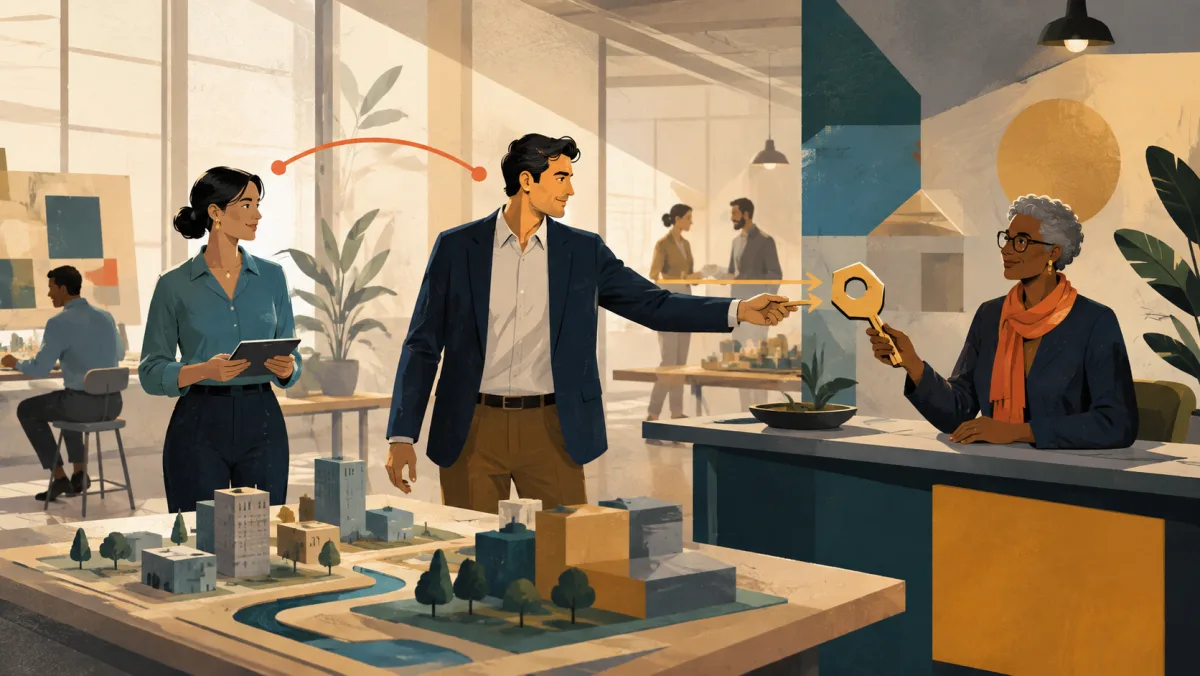 A professional connects with colleagues before seeking a specific approval token