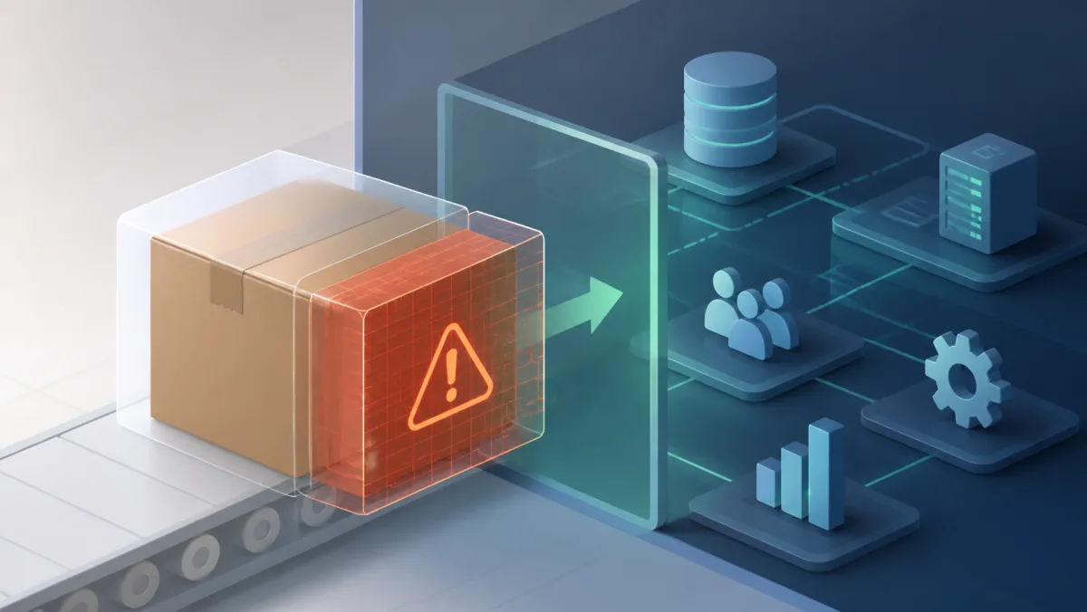 A harmless-looking package carries a hidden digital warning into a business system