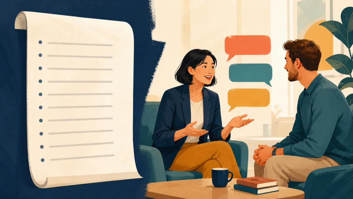 Passive vocabulary list contrasted with two professionals actively using a few phrases in conversation