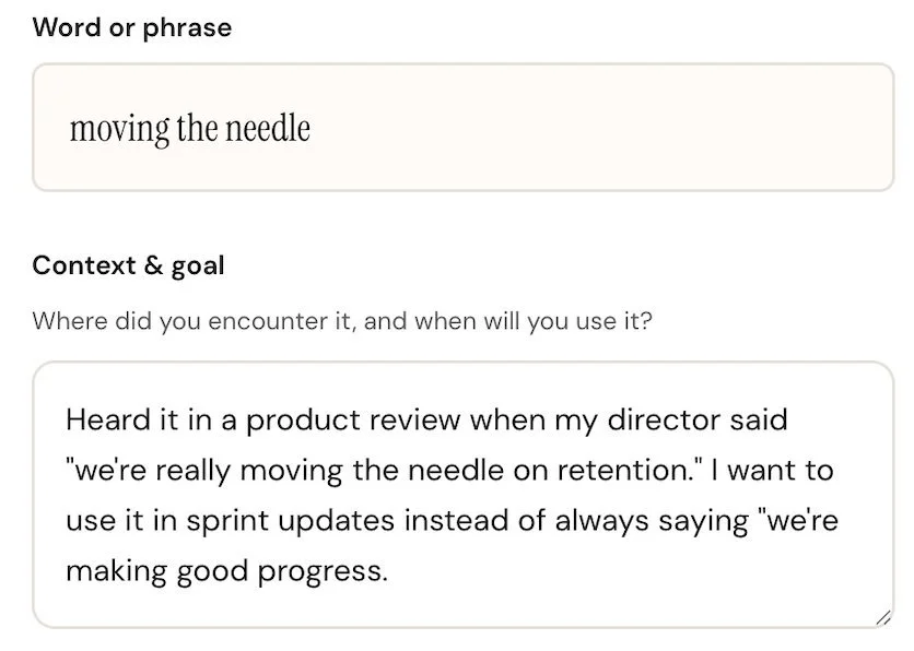 Lyra add your words screen